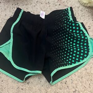 Girl’s Justice Black and Green Athletic Shorts
